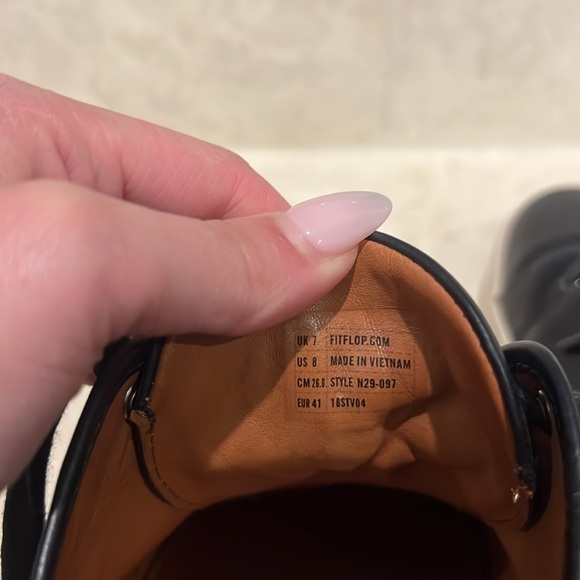 FitFlop Christophe Leather Sneakers Black 8 - Picture 8 of 8